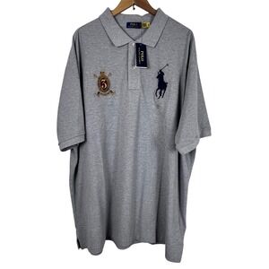 NWT: Polo Ralph Lauren Big Pony Crest Polo Shirt 3XLT 100% Cotton Grey (E734)